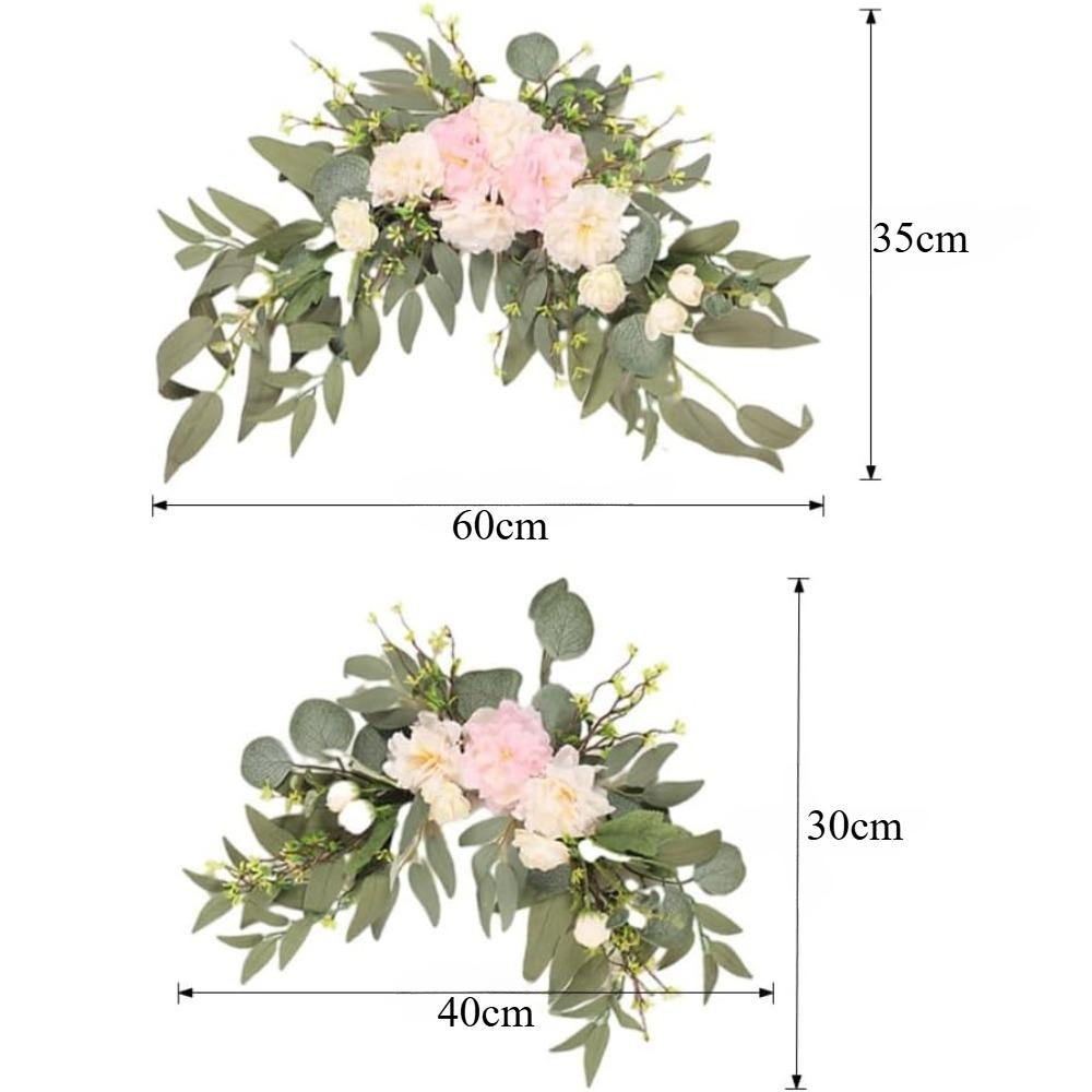 Welcome Sign Flower Swag Wedding for Wedding Party Reception Entrance Welcome Sign Artificial Silk Flowers Wall Hanging Ornament Decor