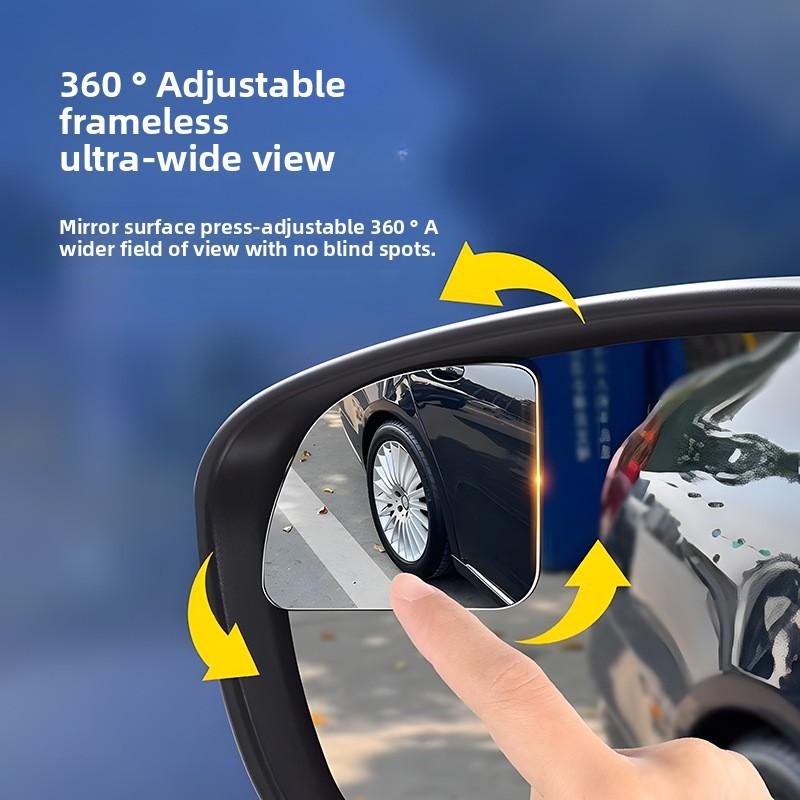 Frameless Rearview Mirror Fan-shaped Glass Reversing Small Round Mirror 360 Degree Ultra-high-definition Auxiliary Reflector Car Blind Spot Mirror