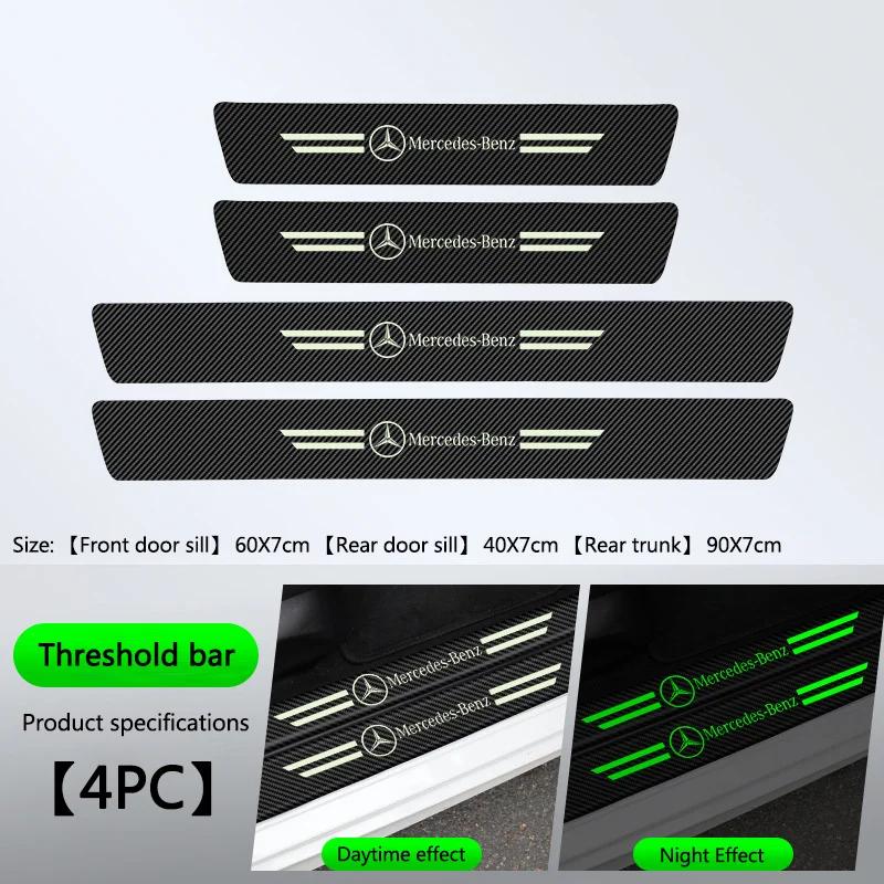 Car Door Sill Threshold Stickers Protector Strips Styling Accessories For Mercedes Benz A C E S G Class GLC CLE CLA GLB GLS W177 PA1