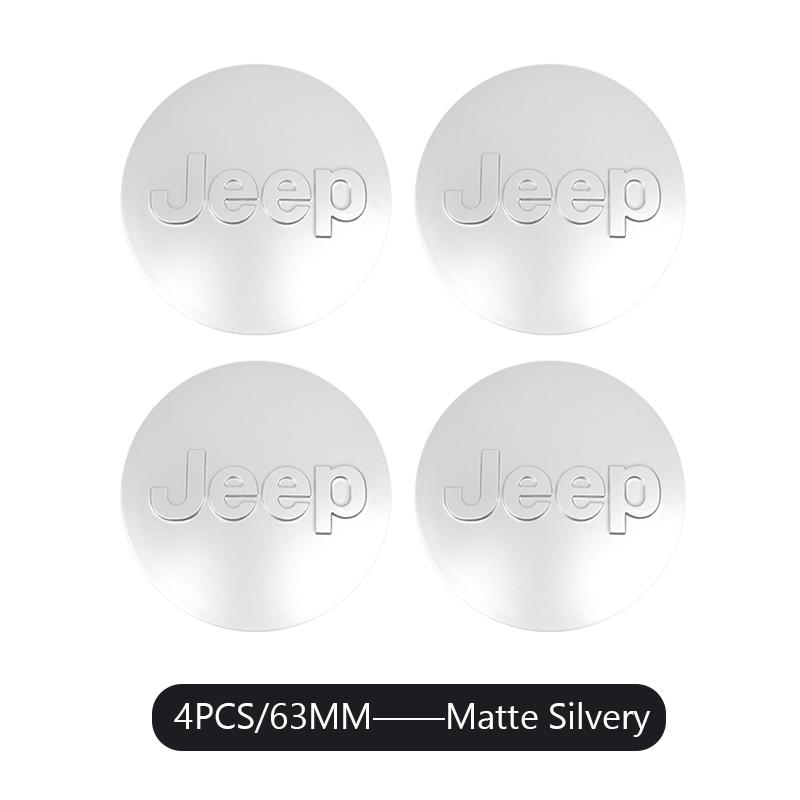 4Pcs 55/63MM Car Wheel Center Cover Stickers Hub Cap Decoration For Jeep Grand Cherokee Wrangler JK Gladiator Compass Renegade P