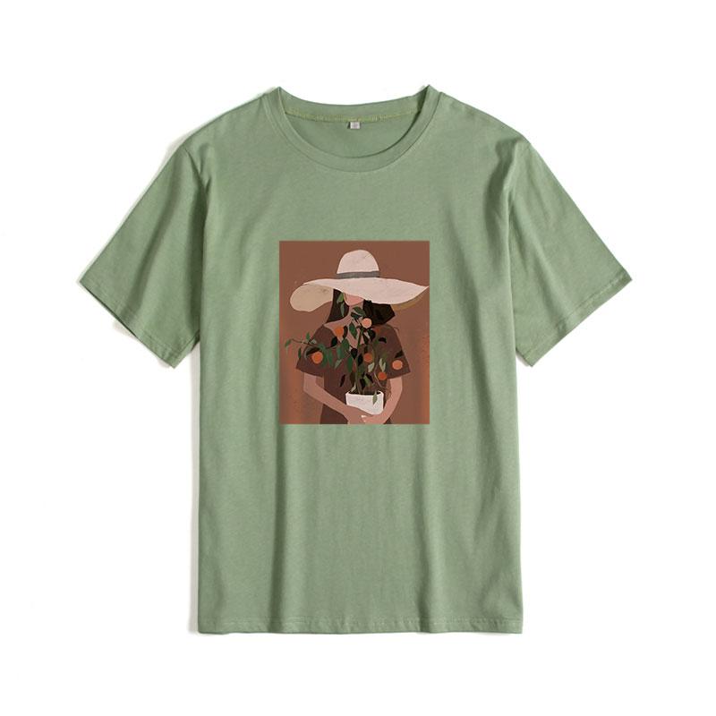 Женские футболки Hirsionsan с эстетическим графическим принтом, милые кавайные мягкие хлопковые свободные футболки в стиле Харадзюку, винтажные повседневные женские топы в готическом стиле