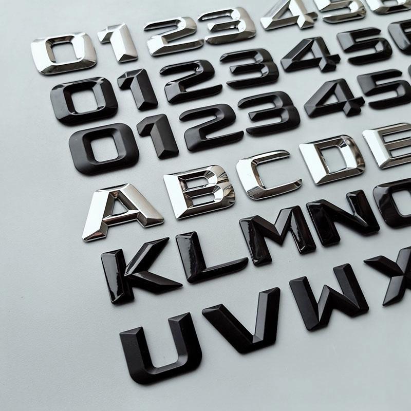 2.3cm DIY Alphabet 3D Sharp Letters Numbers Heart Dot ABS Emblem WWET2 Car Trunk Nameplate Logo Sticker for Any Cars (Price for 1pc)