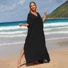 Women's Beach Cover Up Loose Plus Size Bohemian Long Dress Bikini Outer Shirt