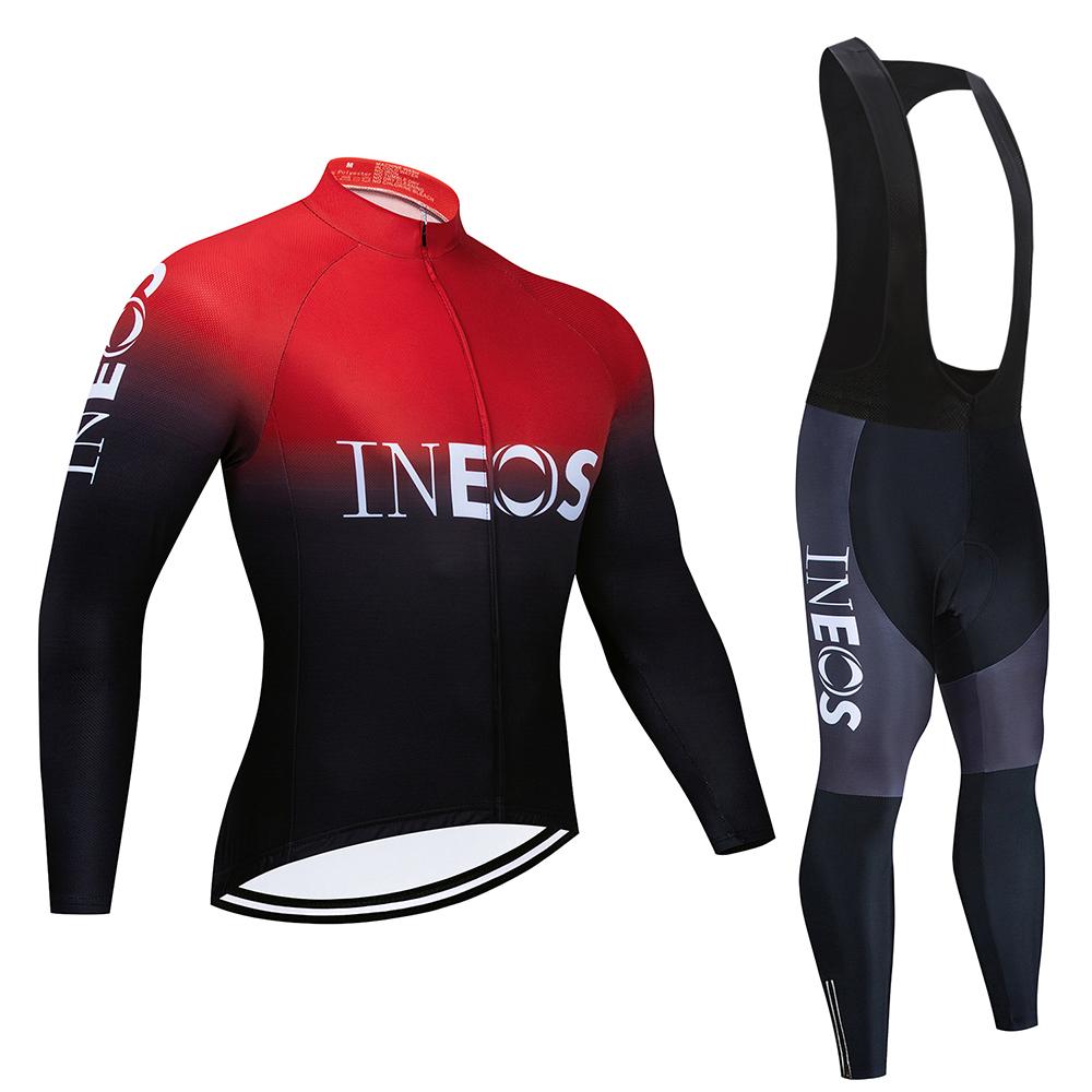 2026 Pro Cycling Jersey Autumn Riding Long Sleeves Men INEOS Cycling Bib Set Bicycle Clothing Spring MBT Breathable Bike Clothes