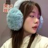 New Sky Blue Earmuffs Fashion 2-Color Splicing Warm Windproof Woman Ear Muffs Winter Daily Trendy Matching Clothing