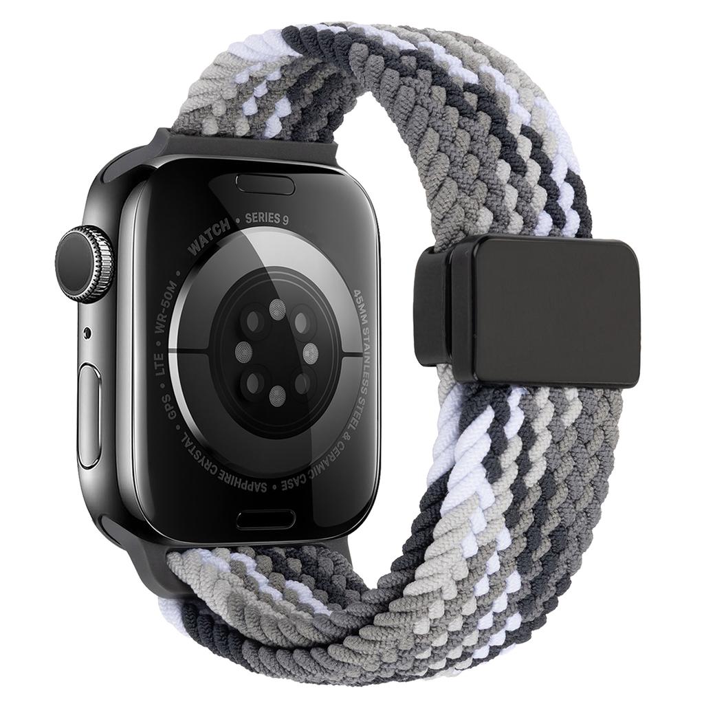 Ремешок для Apple Watch Series 10 Ultra 9 8 7 SE 6 5 4 3 2 1 46 мм 49 мм 45 мм 44 мм 42 мм, нейлоновый регулируемый ремешок с магнитной застежкой