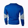 Men Spring Fall Sweatshirt Color Matching Round Neck Patchwork Soft Slim Fit Elastic Elastic Cuff Long Sleeve Pullover Casual Top T-shirt Male