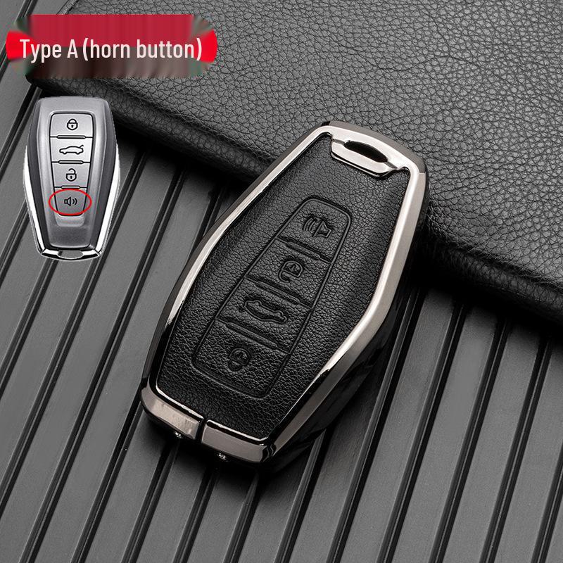 Alloy Leather Key Cover for Geely Models: Dihao, Binyue, Binrui, Bo Yue, Xingyue L, Xingrui