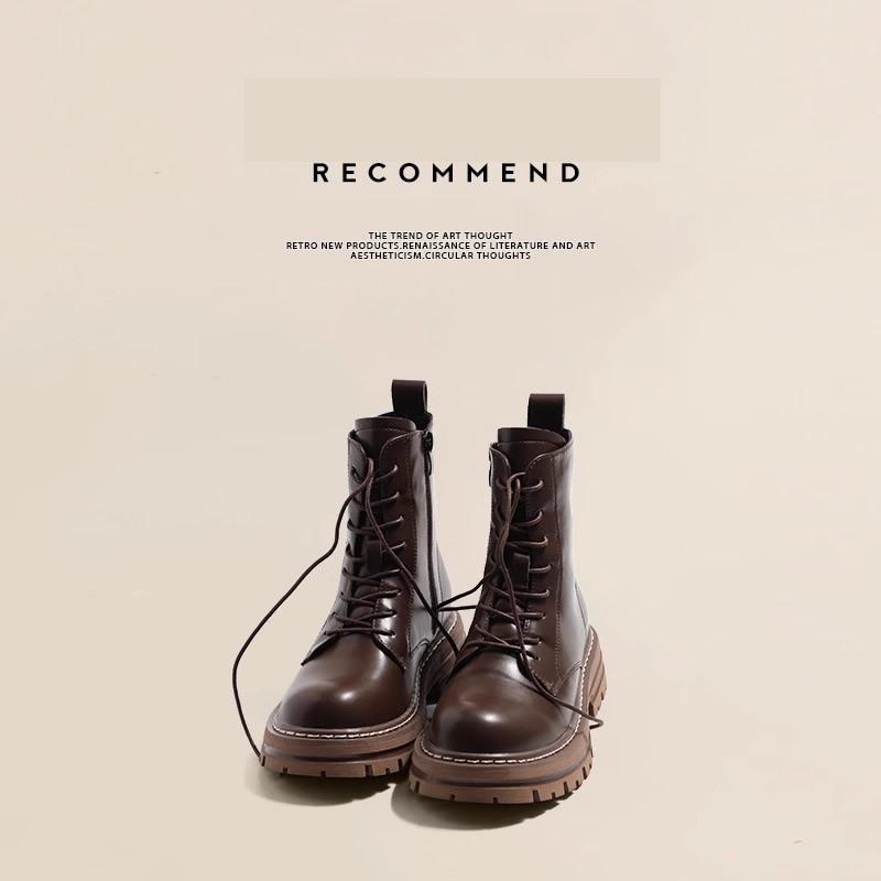 Высококачественные супермягкие классические ботинки Мартин женские весенне-летние новые британские коричневые одинарные ботинки на платформе короткие ботинки детские