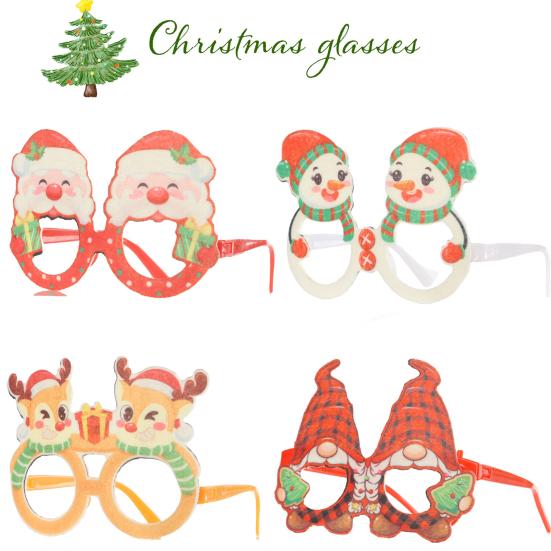 Рождественские очки, праздничные очки для вечеринок, оправа, мультяшный Санта-Клаус, снеговик, снежинка, елка, очки для лося, реквизит для фотосъемки для детей и взрослых
