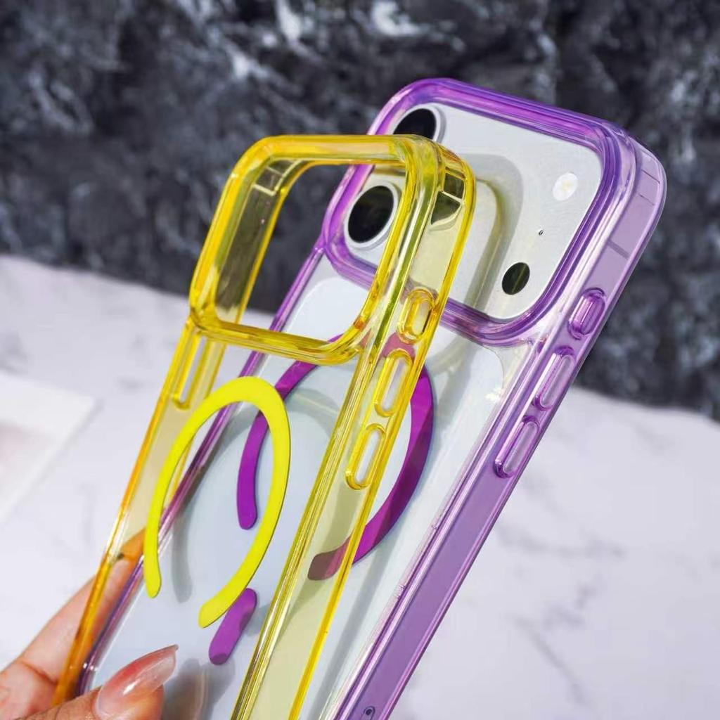 Совместимый с iPhone 11 Pro Max 2-в-1 Прозрачный Магнитный Чехол для Телефона, Apple 11 Полупрозрачный Цветной Защитный Чехол с Полным Покрытием