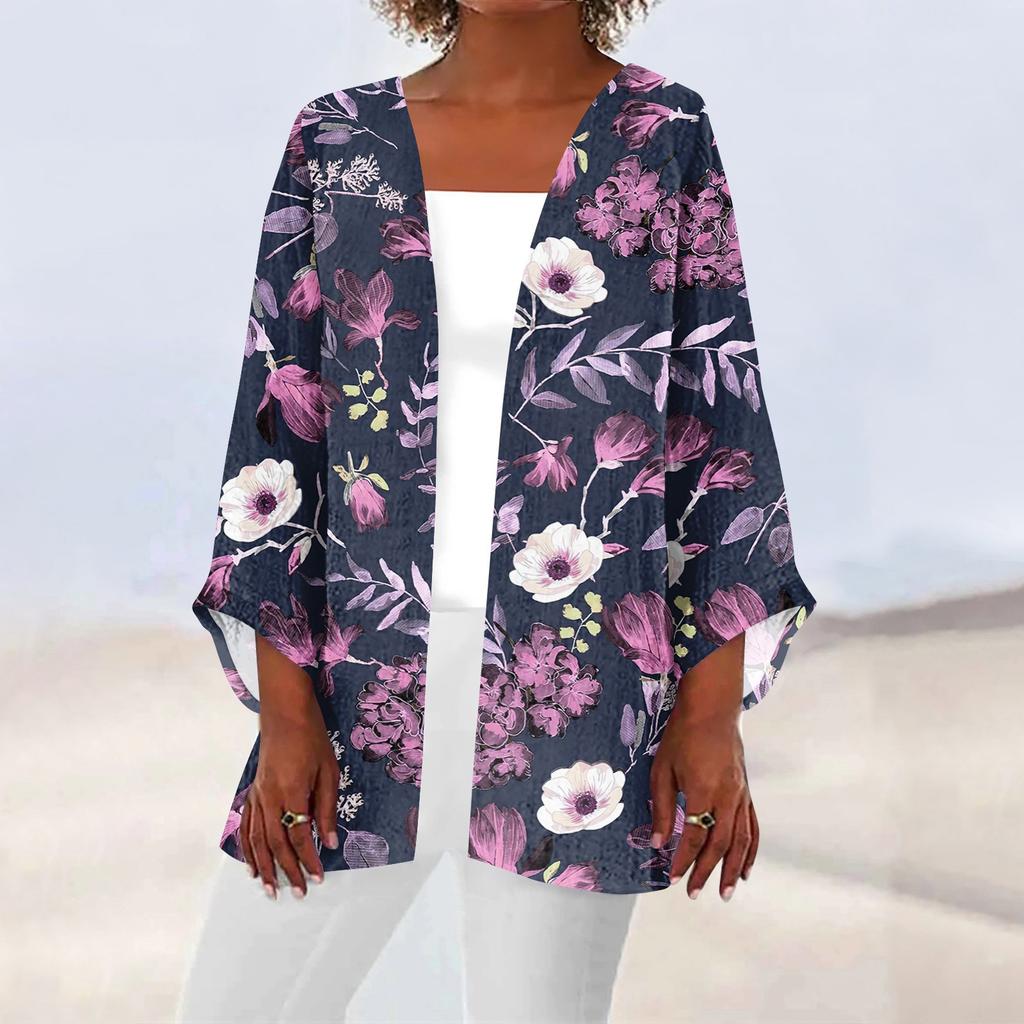 Женская повседневная модная легкая куртка средней длины с принтом, кардиган