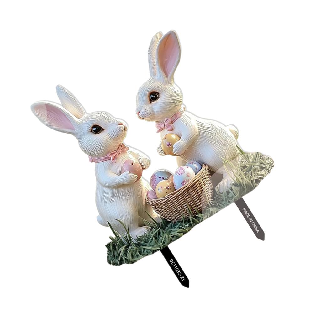 Пасхальный кролик садовый колышек акриловый кролик знак реалистичная фигурка животного подходит для наружного украшения и цветников