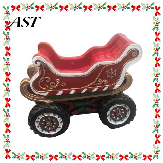 Holiday Atmosphere Ornaments for Shops Retro Christmas Sleigh Truck Ornament, Decorative Vehicle Figurine, Resin Vintage Handcrafted Table Decor