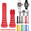 Стальная головка FKM Резиновый ремешок для часов Richard Miller RM055 RM030 RM35-01 RM35-02 RM35-03 Мягкий фторкаучуковый ремешок Аксессуары