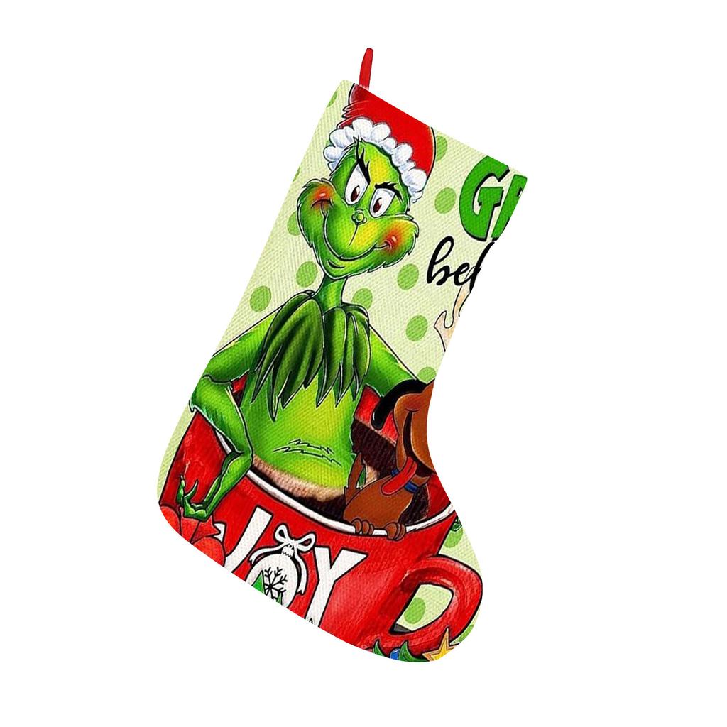 Рождественский чулок, большие зеленые рождественские чулки, рождественские украшения для семейного праздника, декор вечеринки