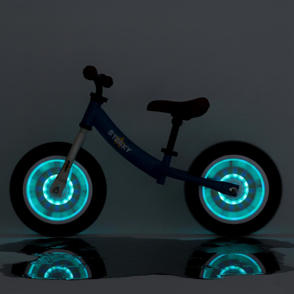 Balance bike, children's bike, inflatable wheels, 12 light-up wheels