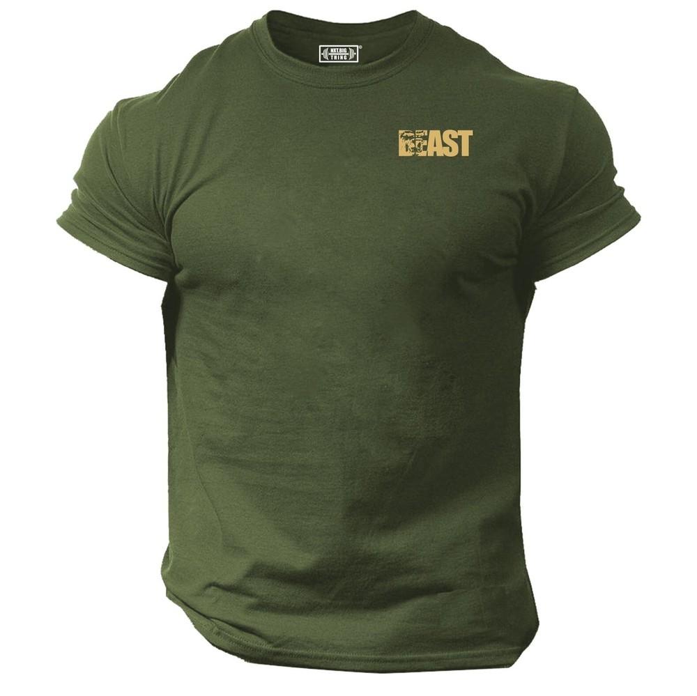Beast T Shirt Pocket Gym Clothing Bodybuilding Training Workout Gorilla Mma Top