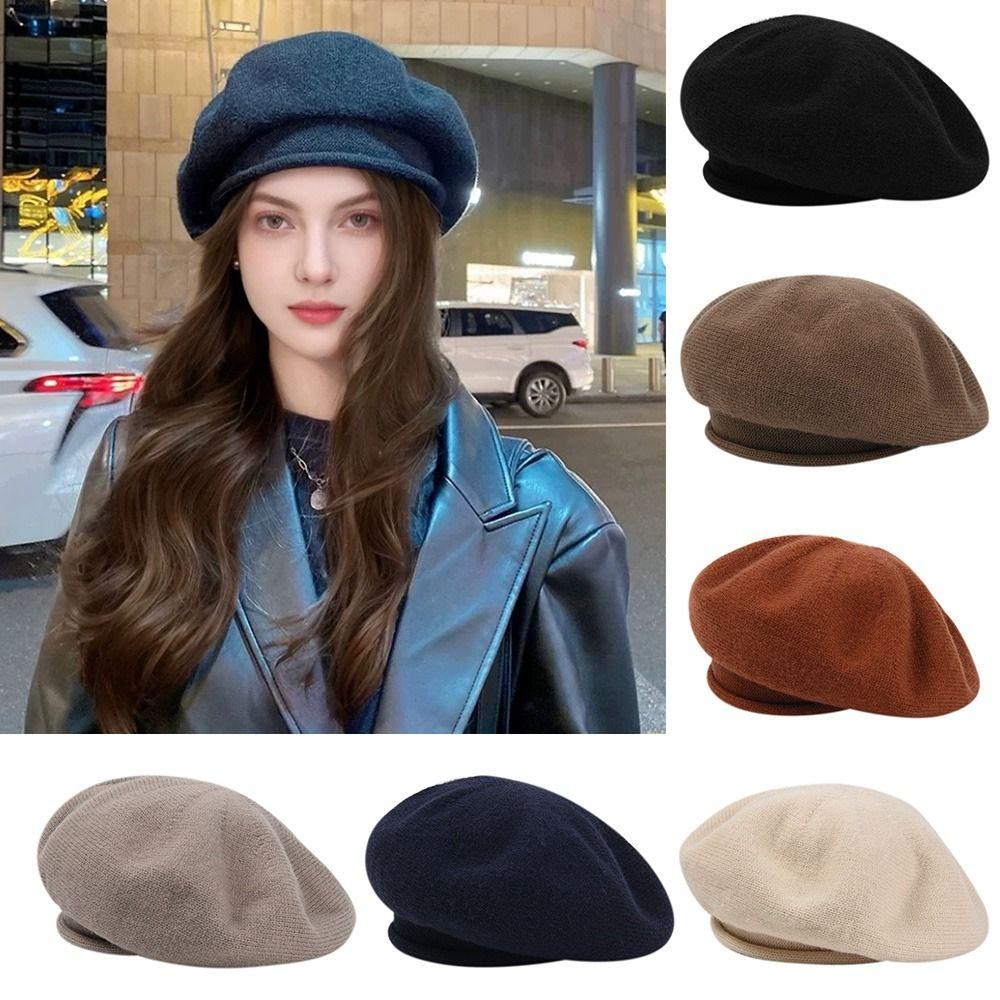 Ветрозащитные кепки газетчика Универсальная вязаная шапка Новая восьмиугольная шляпа Женщины