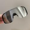 European and American outdoor sports cycling silver glasses, mountaineering night riding sunglasses, integrated protective windproof goggles,