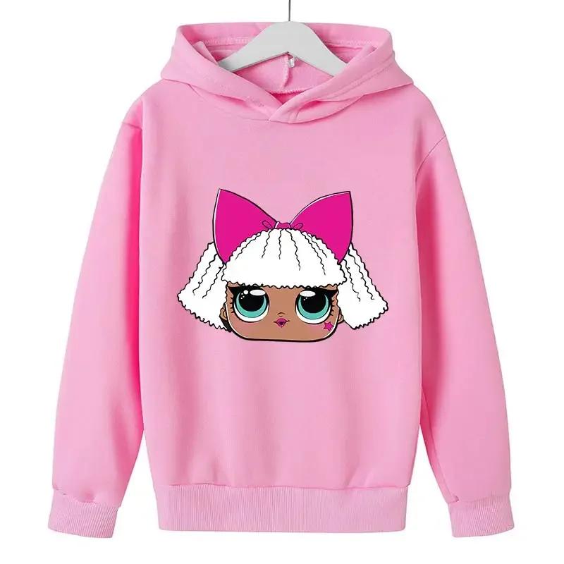 Детские хлопковые толстовки с капюшоном lolsurprise для детей 4-14 лет, милая толстовка с длинным рукавом, детская одежда для мальчиков/девочек, крутые милые детские топы