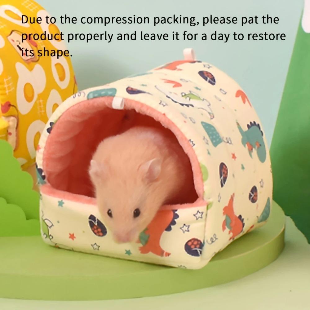 1шт-Гнездо для хомяка Зимние принадлежности для хомяка Милое гнездо для домашних птиц с бархатом и теплым хлопковым гнездом Гнездо для маленьких домашних попугаев