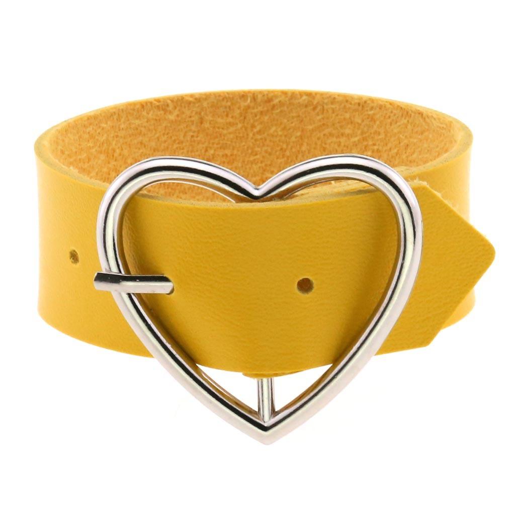 Черный кожаный браслет-сердце для женщин, готический браслет-манжета, готический браслет с заклепками и пряжкой, винтажные рок-аксессуары