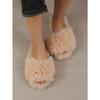 Women's Plush Winter Slippers, Solid Colour Open Toe Soft Bottom Flat Shoes, Comfortable Warm Home Slippers