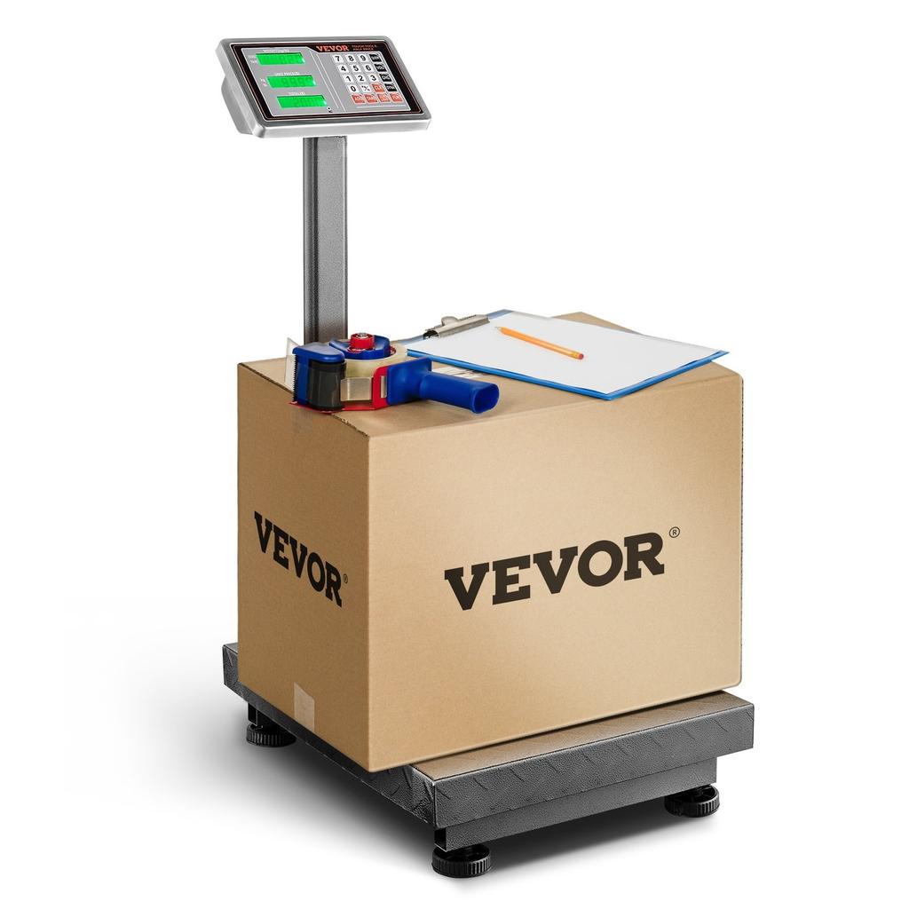 Computing Digital Platform Scale, 300 kg Load, 50 g High Accuracy, Electronic Floor Scale with LB/KG, Tare, Price Calculator, AC/DC Power Supply, Fit