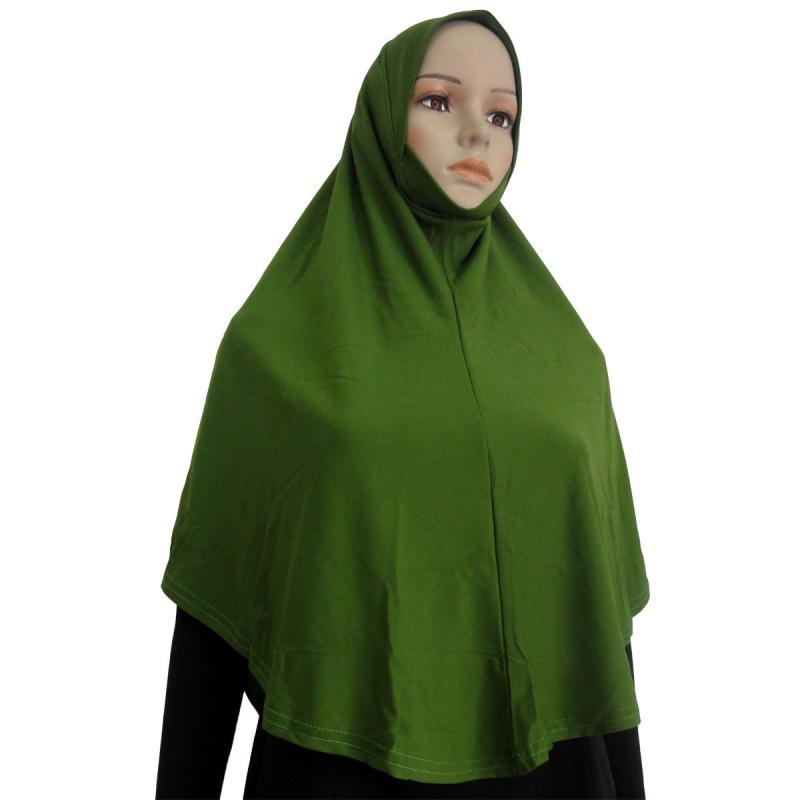 Мусульманские платки Хлопковая смесь Мусульманский хиджаб Амира Исламский Однотонный Мягкий шарф Длинный хиджаб Головные шали