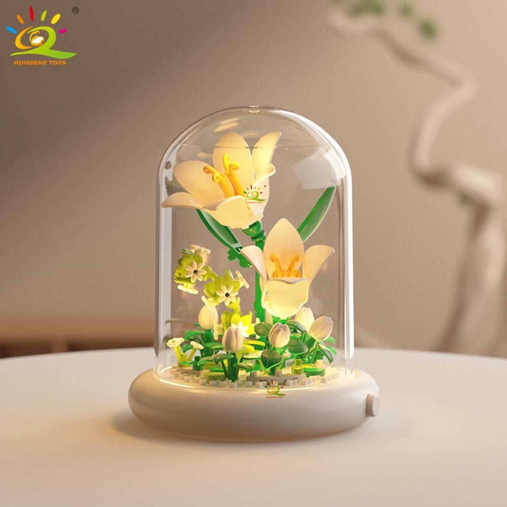 Moc Вечный букет Витрина Микро Строительный Блок Цветок Модель DIY Домашний Настольный Растение Декорация Кирпичная Игрушка Для Детей
