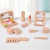 Wooden Makeup Toy Set For Kids Lipstick Eyeshadow Blush Pretend Play Cosmetics Kit