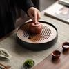 Traditional Ceramics Round Tea Tray Water Storage Household Trays Decorative Bamboo Tea Board Chinese Tea Set Accessories