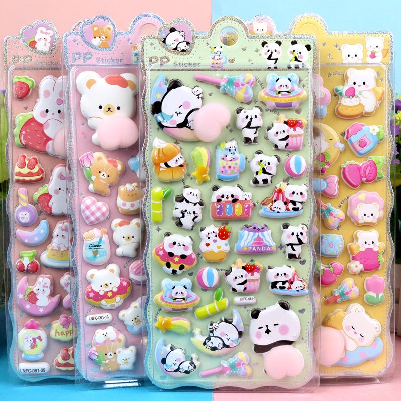3D Bubble Cartoon Stickers Soft Pinch Pippi Sticker Decompression Diy Phone Case Scrapbook Notebook Cover Decorative Stickers