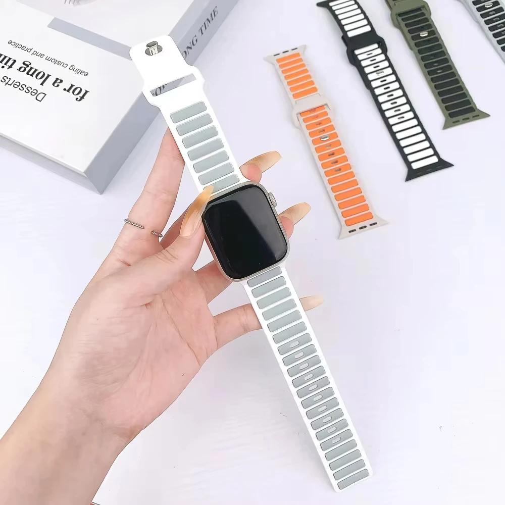 Силиконовый ремешок для Apple Watch 10, 46 мм, 45 мм, 44 мм, 49 мм, 42 мм, 40 мм, 38 мм, браслет для iWatch Series 9, 8, 7, 6, 5, SE Ultra, 2 ремешка.