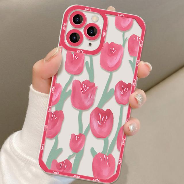 Чехол Ins Love Heart с рисунком для Iphone 14, силиконовые чехлы Funda Iphone 11 12 13 Pro Max 7 Plus 8 X Xs Max Se 2022 Xr, чехол