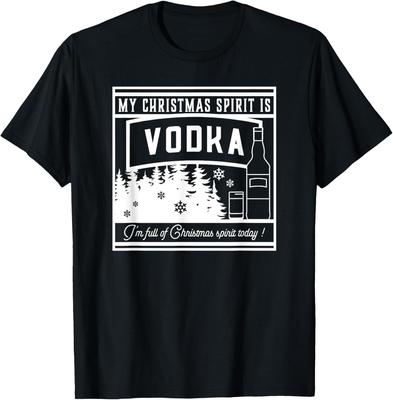 My Christmas Spirit Is Vodka Funny Drinker's Holiday Novelty T-Shirt