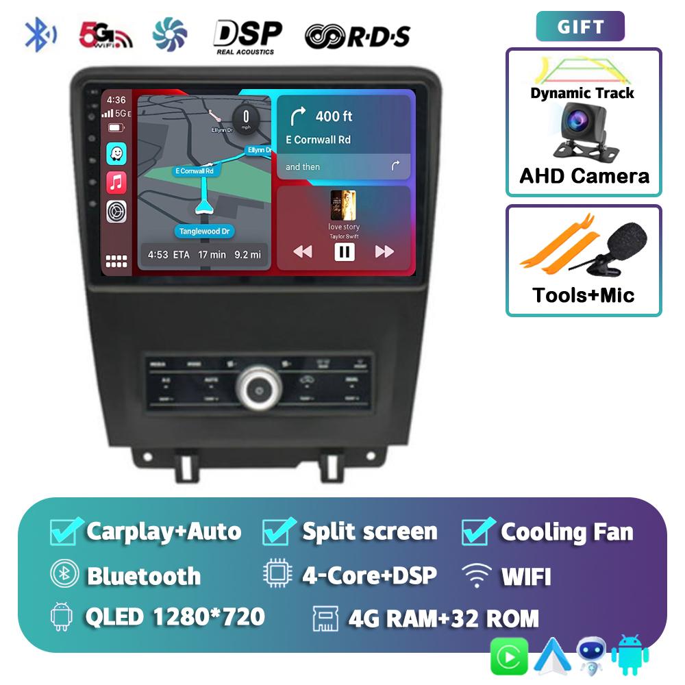 Android 14 Carplay Auto для Ford Mustang 2010 2011 2012 2013 2014 Автомобильный радиоприемник Мультимедийный плеер Видео GPS Стерео WIFI+4G 2 din DSP