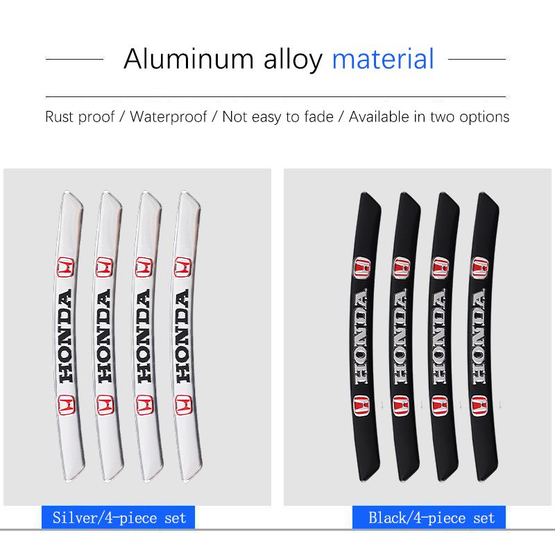 4Pcs Car Wheel Hub Stickers Aluminum Alloy Decoration Sticker For Honda Civic Accord Fit Jazz Pilot CRV Odyssey Passport City akf256