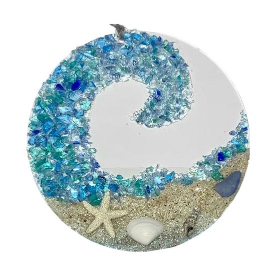 Beach Ocean Themed Christmas Ornaments Nautical Coastal Christmas Tree Hanging Ornaments with Starfish Seashell for Tree Home Decor