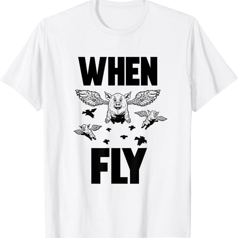 Funny Joke Group of Pigs in the Sky T Shirt