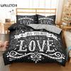 Love Words Duvet Cover Set Romantic Couple Bedding Set Microfiber 3D Love Heart Comforter Cover Single Double Full Queen Size