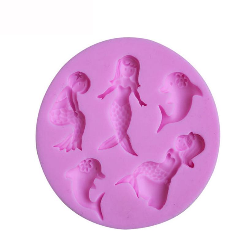 Силиконовая форма для торта в виде русалки, форма для украшения шоколада, инструмент для выпечки