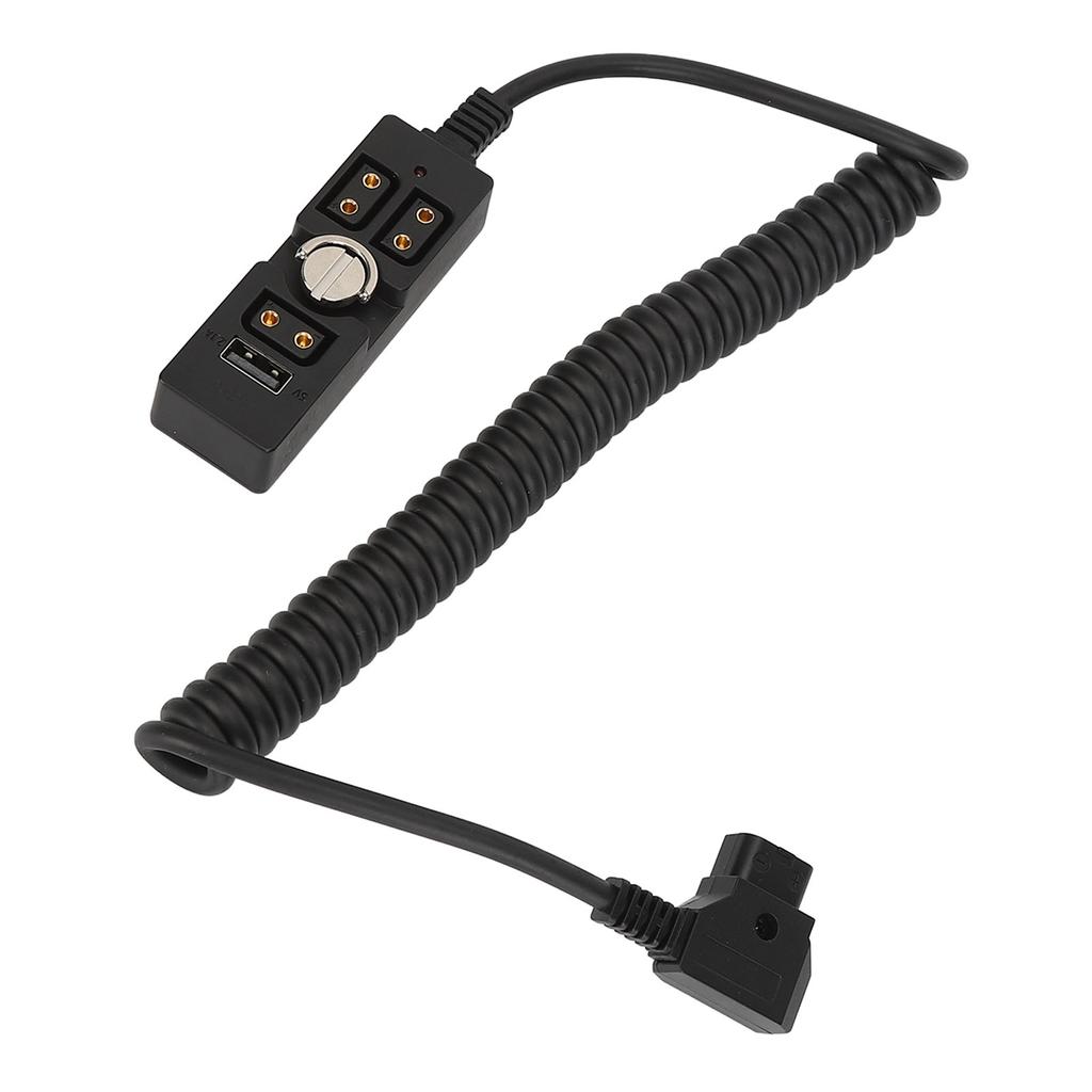 D Tap Male to 3 Port Female Splitter with 5V USB Indicator 1 4in Hand Screw Power Cable Connector for ARRI RED V Mount