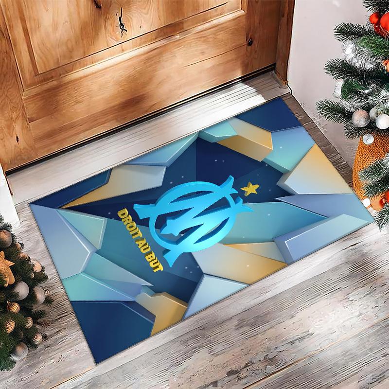 Olympique Lyonnais FC Soccer Football Pattern Soft Area Rug Non Slip Indoor Floor Carpet Sports Decor Mat for Bedroom