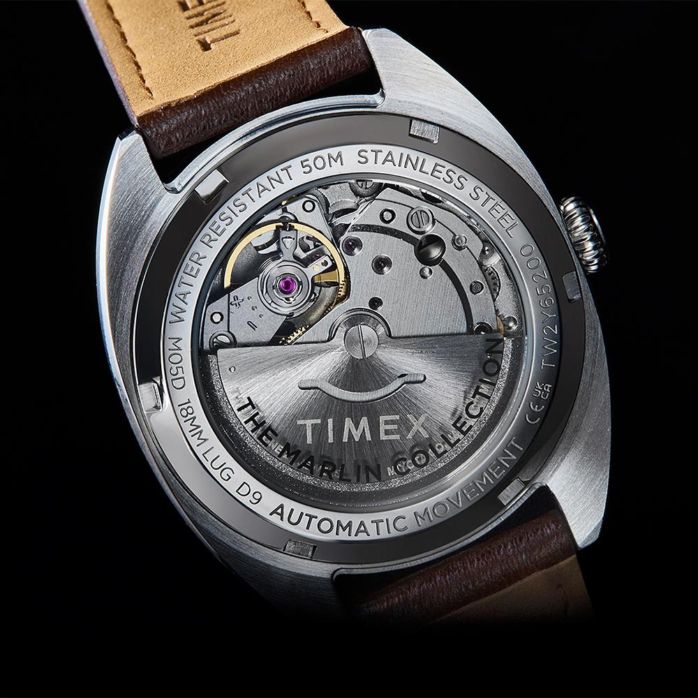 TIMEX Мужские автоматические кожаные часы Marlin Draper 37 мм TW2Y65200