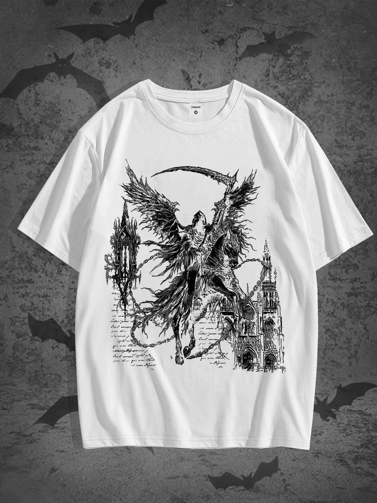 Мужская футболка с графическим принтом, оверсайз, с коротким рукавом, Y2K, винтаж, уличная одежда
