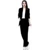 Женские костюмы-двойки, повседневный блейзер с длинным рукавом и брюки, деловые наряды, формальные комплекты для офисной работы