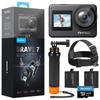 Экшн-камера AKASO Brave7 Action 4K с 64 ГБ IPX8 Водонепроницаемая до подводной камеры с плавающей ручкой для изображения и набором наголовных креплений Камера, Карта, 10 м, 6-осевая