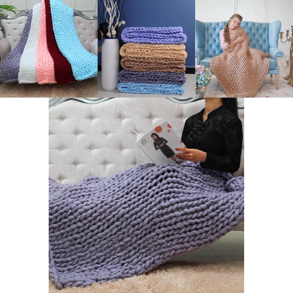 Пожелание Уютный Плетеный Толстый Пряжный Плед Для Взрослых Стильный Чехол На Диван Мягкий И Плюшевый